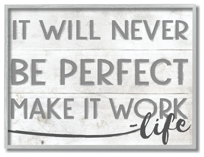 Stupell Industries Make It Work Inspirational Family Word Design, 16 x 20