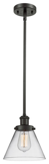 Large Cone 1-Light Pendant, Oil Rubbed Bronze, Clear