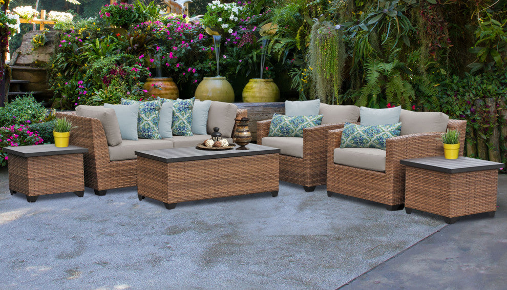 Laguna 7 Piece Outdoor Wicker Patio Furniture Set 07d