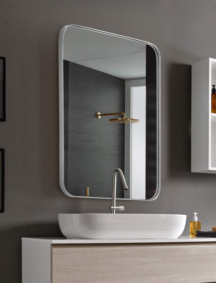 Decorative Mirror, White, 24x36