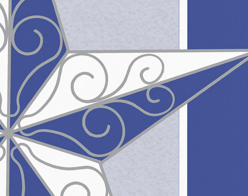 Night Star, Geometric Print Kitchen Towel, Blue, 18 x 30"