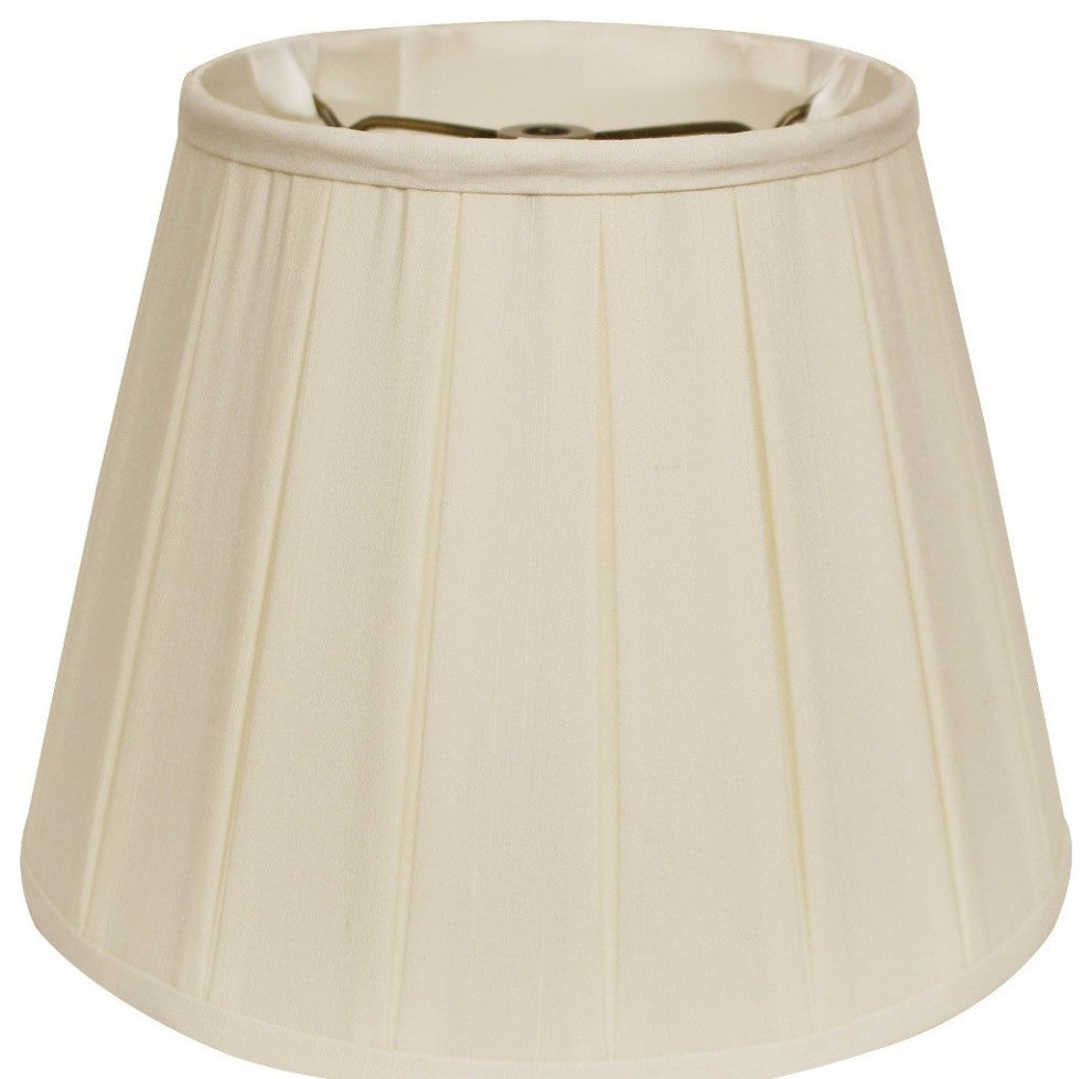 11" Ivory Slanted Crimped Box Shantung Lampshade