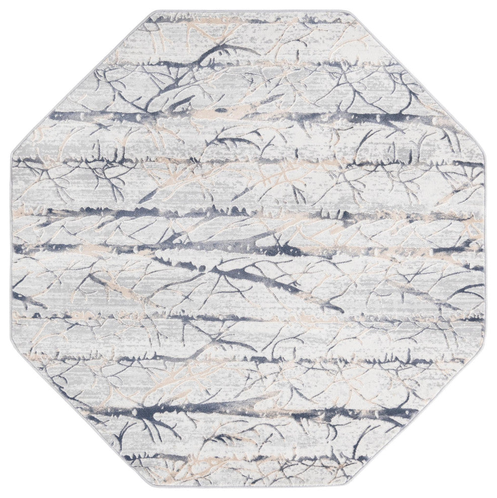 Unique Loom Anne Finsbury Rug, Gray, 5'3"x5'3"