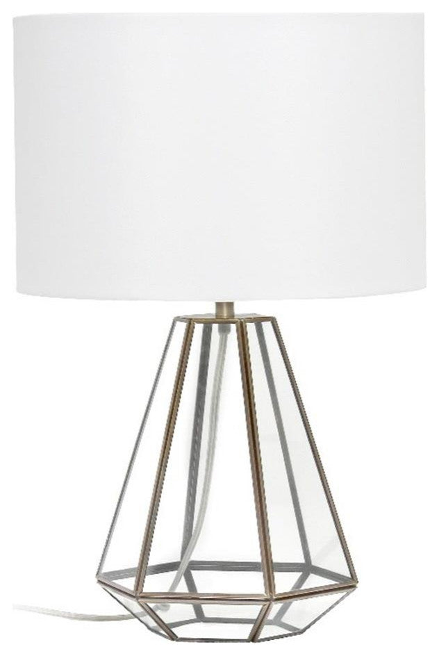 Elegant Designs Glass and Brass Pyramid Table Lamp