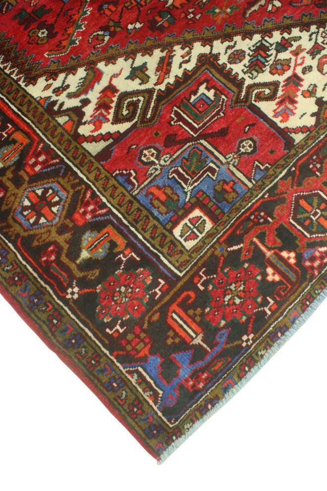 Vintage Heriz Pouneh Rust/Charcoal Rug, 8'0x10'10