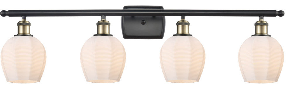 Innovations 516-4W-BAB-G461-6-LED 4 Light Bath Vanity Light, Black Antique Brass