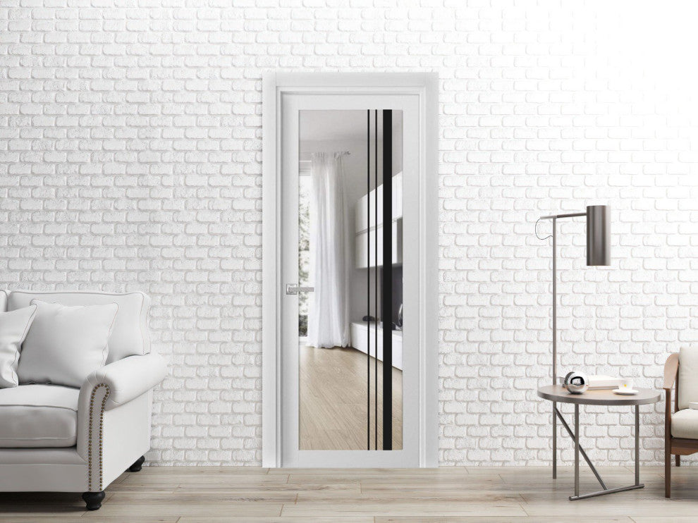 Solid French Door 30x80 | Lucia 2566 White Silk| Bathroom
