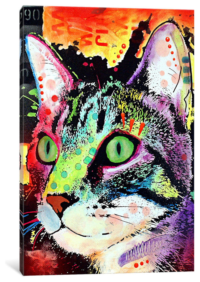 "Curiosity Cat" Wrapped Canvas Art Print, 26x18x1.5