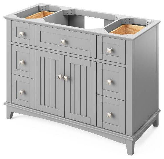 Savino Modern 48" Grey Single Sink Vanity, Boulder Cultured Marble Vanity Top