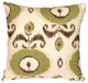 Pillow Decor - Bold Green Ikat 20 x 20 Throw Pillow