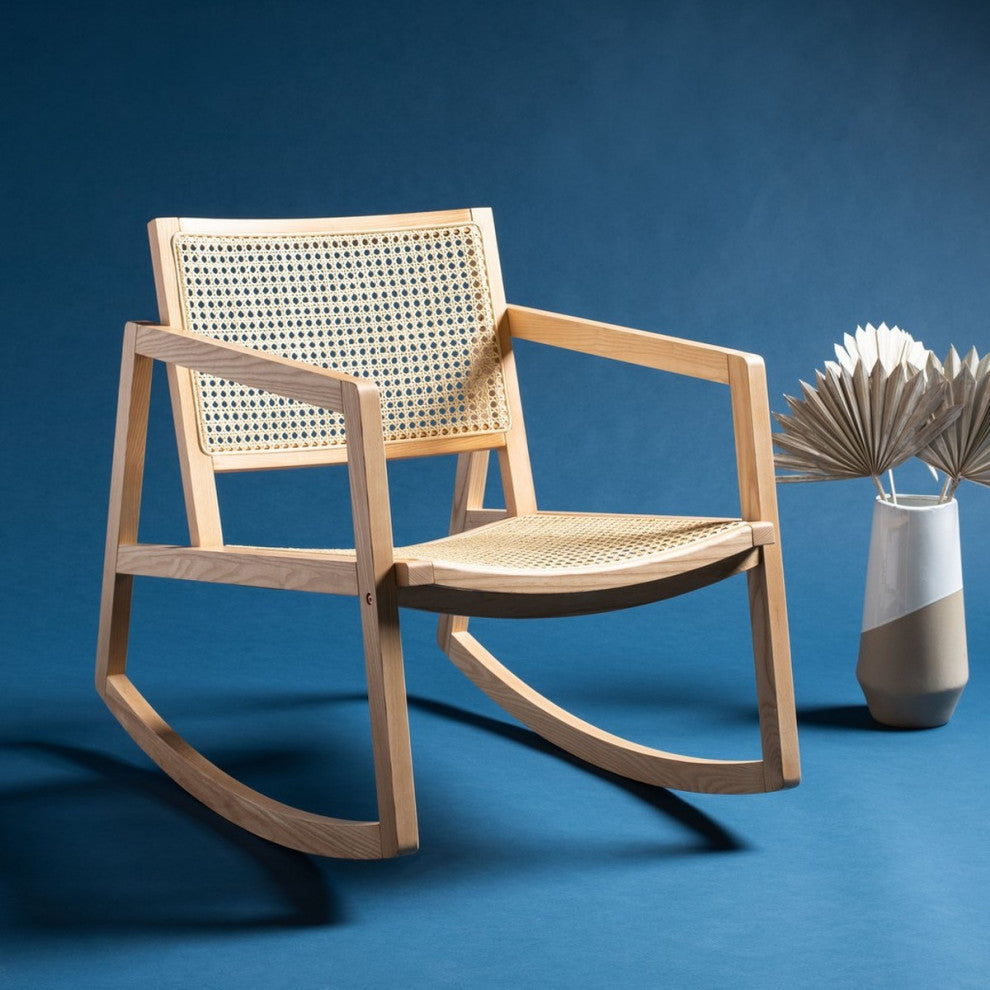 Safavieh Couture Perth Rattan Rocking Chair, Natural