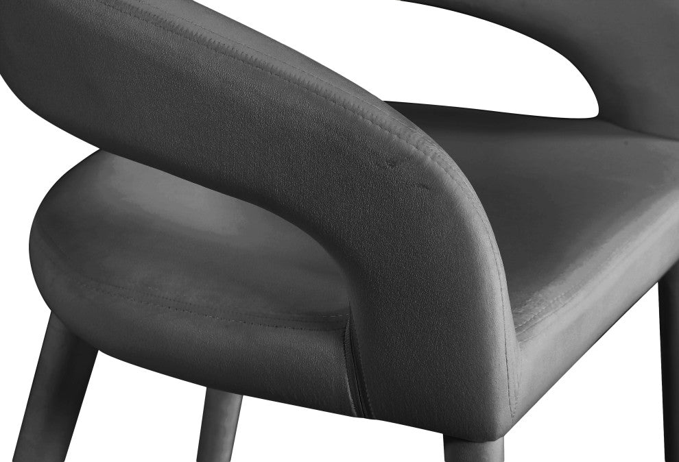 Destiny Counter Stool, Grey, Velvet