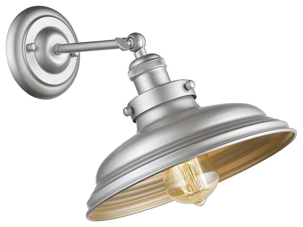 Samuel 1-Light Silver Painted Indoor Wall Sconce 10"