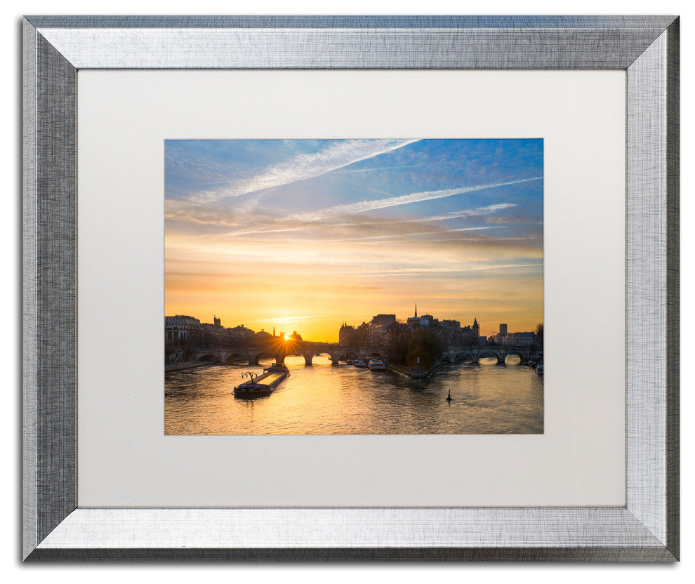 Mathieu Rivrin ''Ponts des Arts Paris'' Matted Framed Art, 16x20