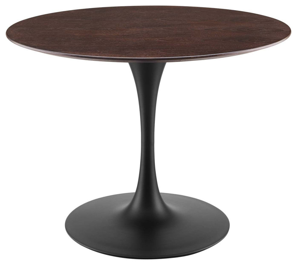 Dining Table, Round, Wood, Black Dark Brown, Modern, Cafe Bistro Restaurant