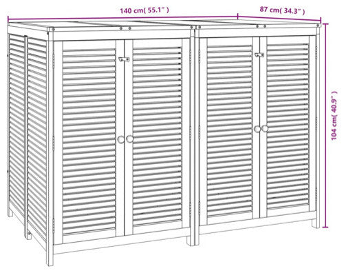 vidaXL Patio Storage Box Outdoor Lockable Storage Tool Chest Solid Wood Acacia