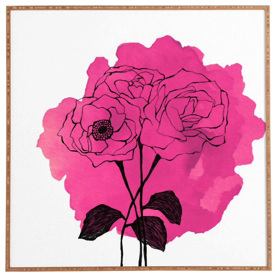Deny Designs Morgan Kendall Pink Spray Roses Framed Wall Art