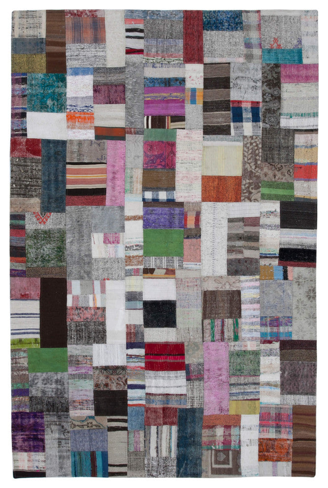 Rug N Carpet - Handmade Anatolian 6' 7'' x 9' 10'' Tribal Patchwork Kilim Rug