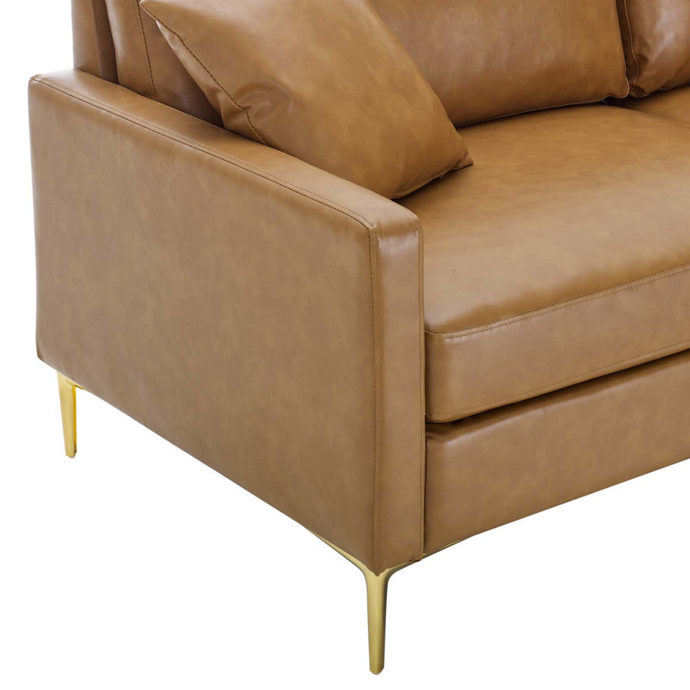 Juliana Vegan Leather Sofa, Tan