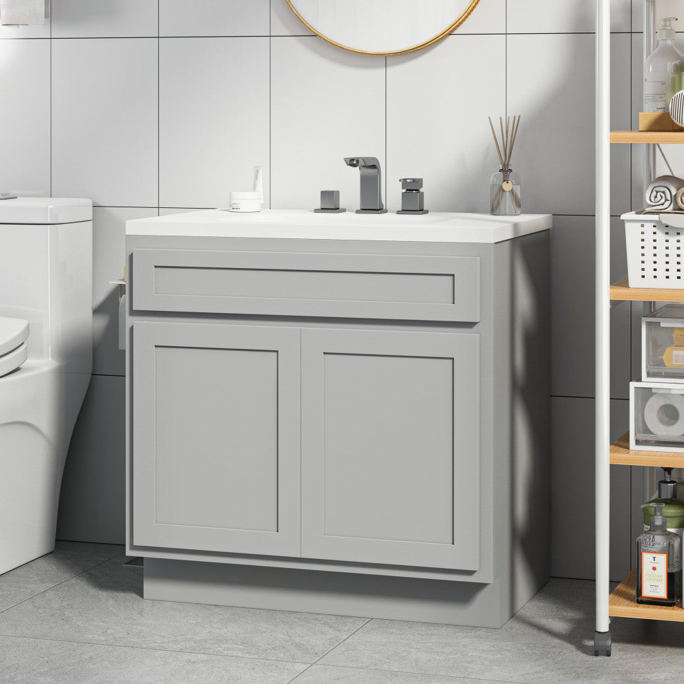 Vanity Art Vanity Base Cabinet, No Top, 39", Gray