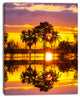 Trees Mirrored in Flooded Waters, Landscape Wall Art on Canvas, 30"x40"