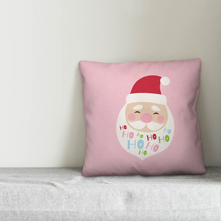 Pink Santa 18"x18" Throw Pillow Cover