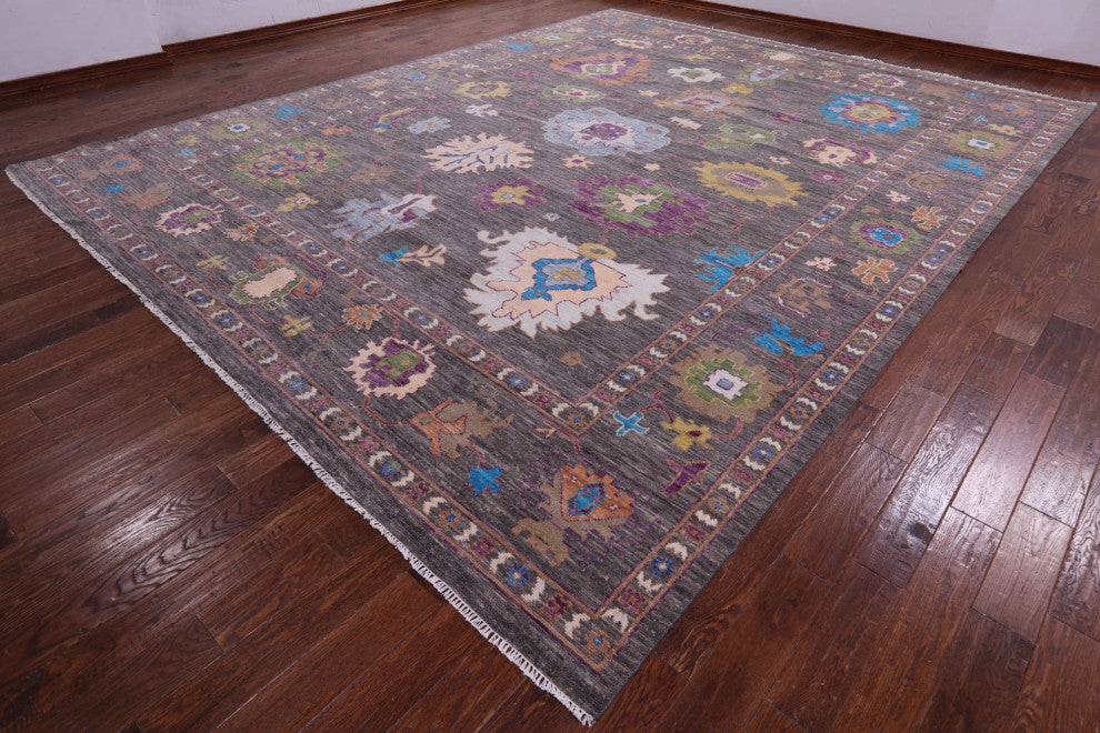12' 3" X 15' 6" Turkish Oushak Hand-Knotted Wool Rug - Q15832