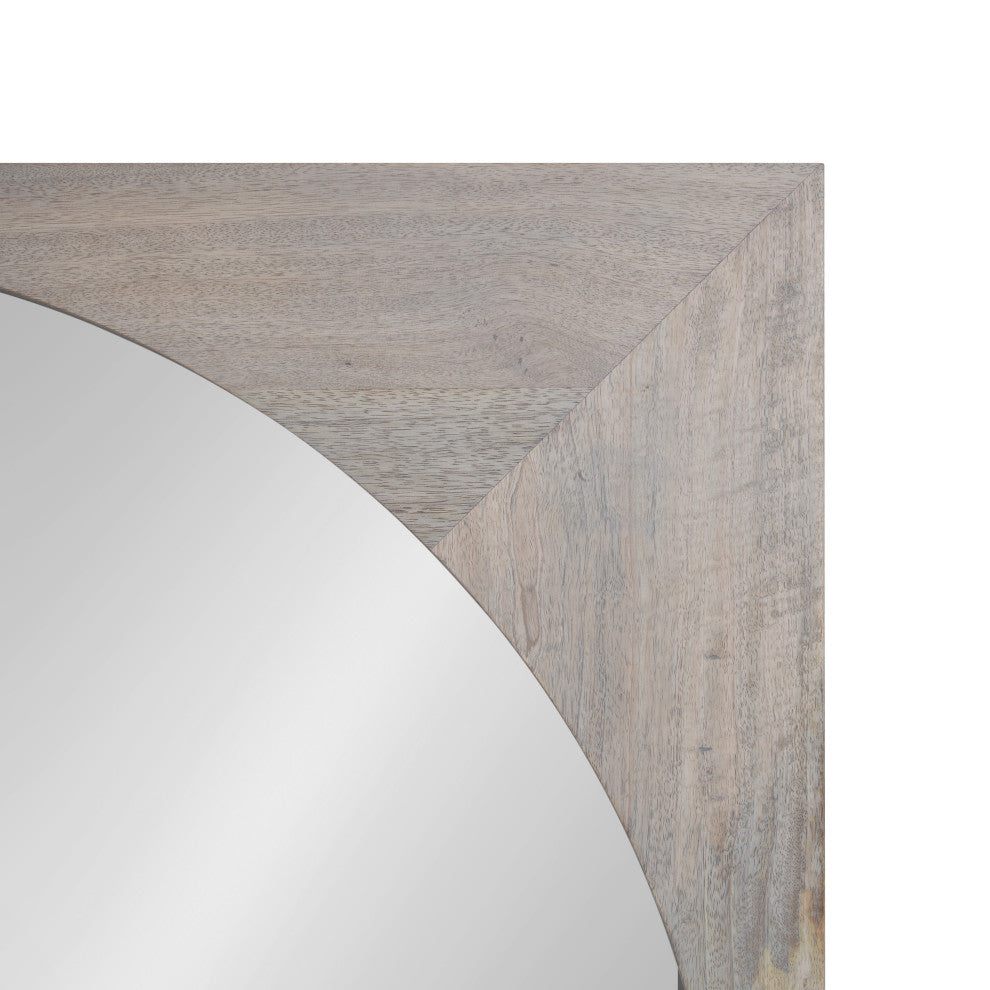 Andover Arch Mirror With Hooks, White 24x36