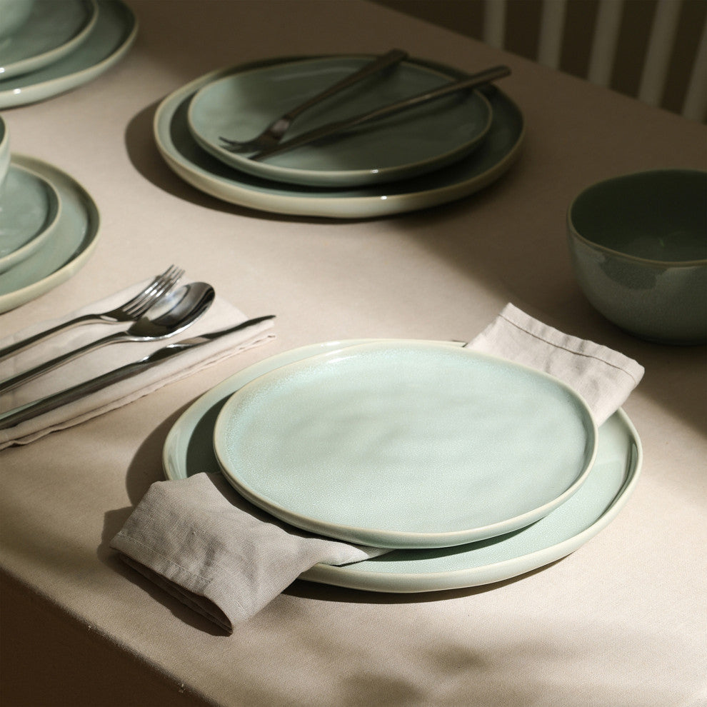 Stone Lain Mirella Stoneware Dinner Plate Set of 4, Light Green