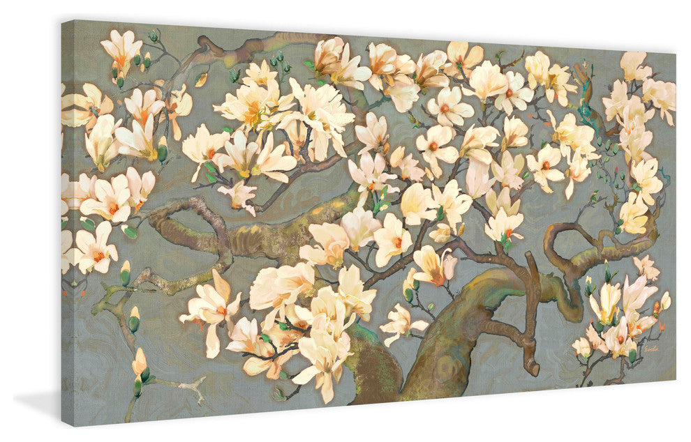 "Magnolia Branches IV" Painting Print on Canvas by Evelia