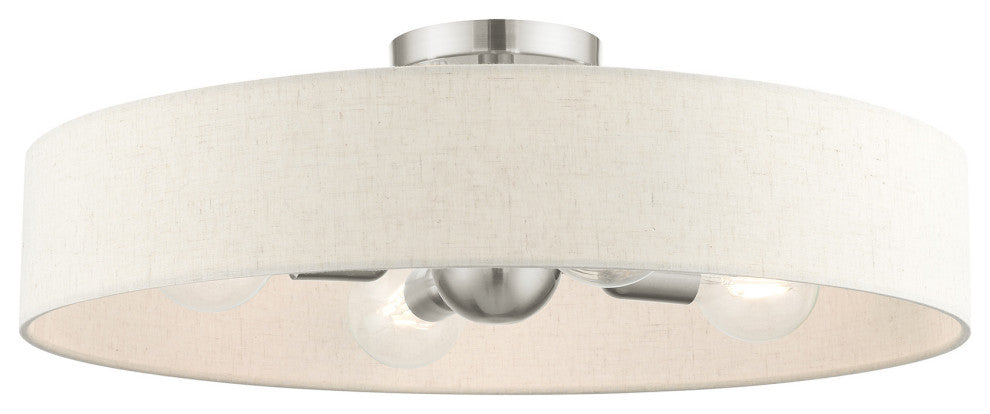 Livex Lighting Venlo 4 Light Brushed Nickel Large Semi-Flush