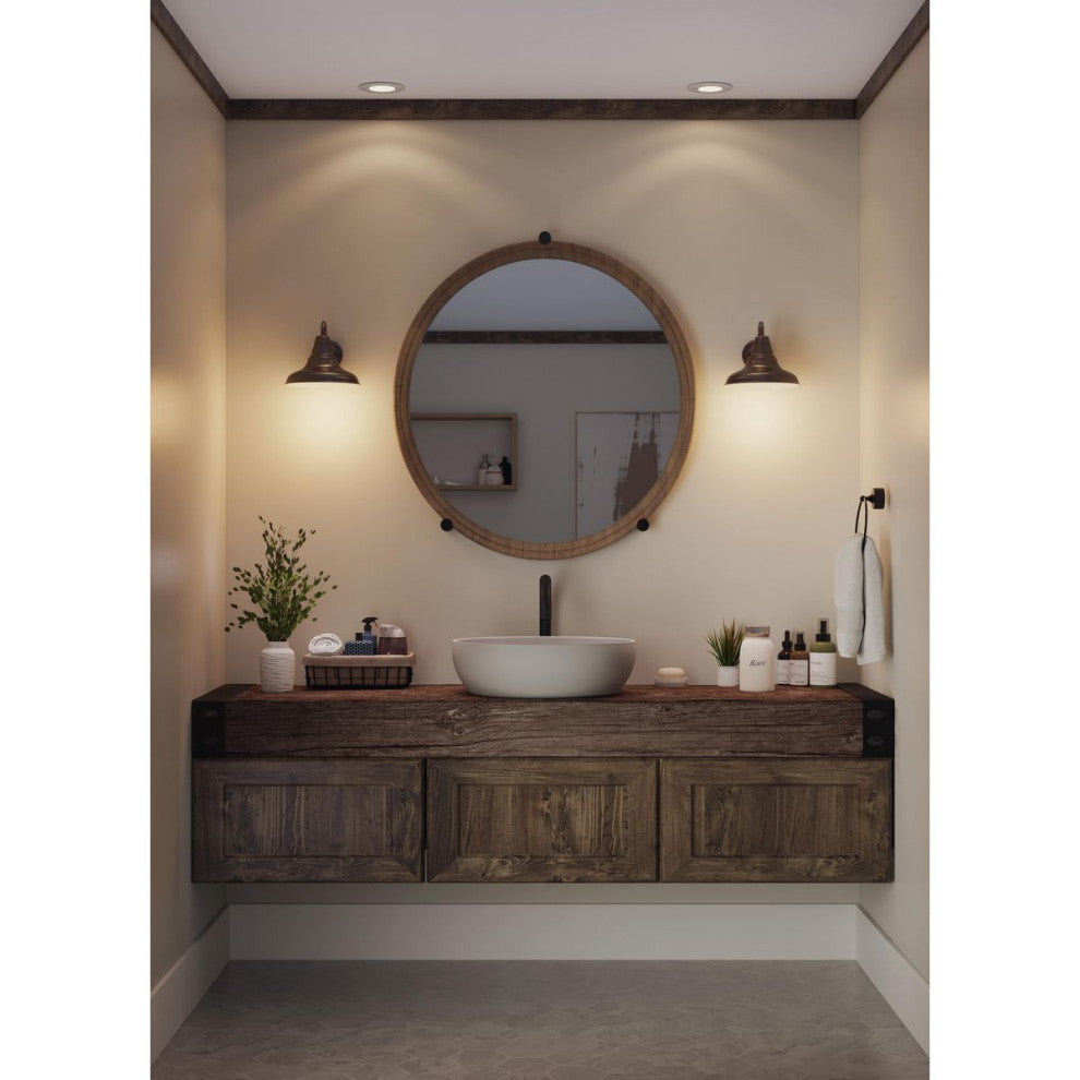 District LED Large Wall Lantern, Antique Bronze