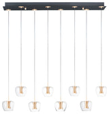 ET2 E24165-18 Newton 8 Light 39"W LED Pendant - Black / Gold