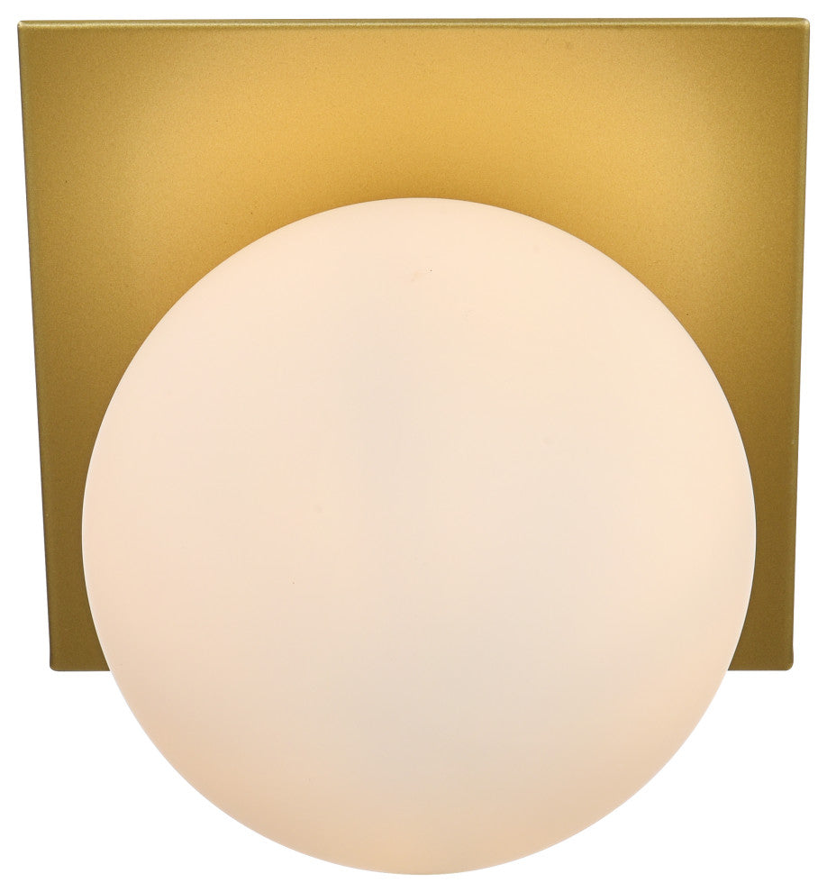 1 Light Brass And Frosted White Bath Sconce