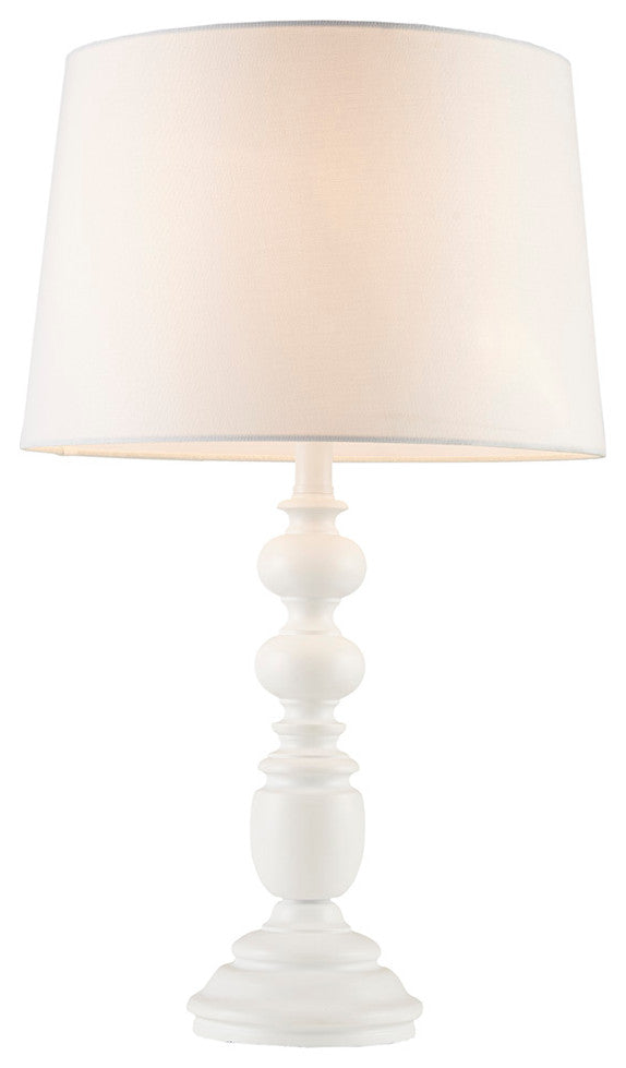 Martha Stewart Astoria Resin Farmhouse Matte White Table Lamp