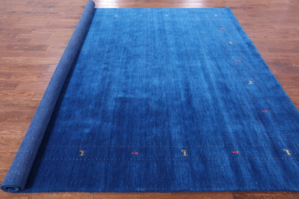 9' Square Persian Gabbeh Handmade Rug Q6990