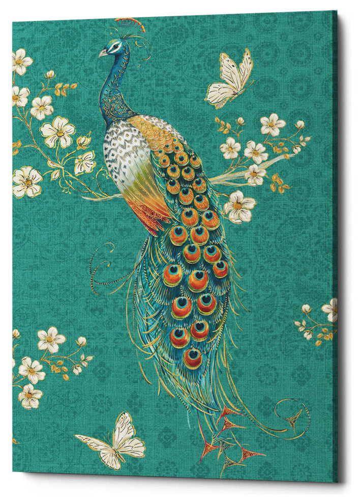 Ornate Peacock XD' by Daphne Brissonnet, Giclee Canvas Wall Art, 26"x40"