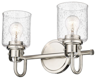 Zlite 340-2V-BN 2-Light Vanity, Clear Seeded