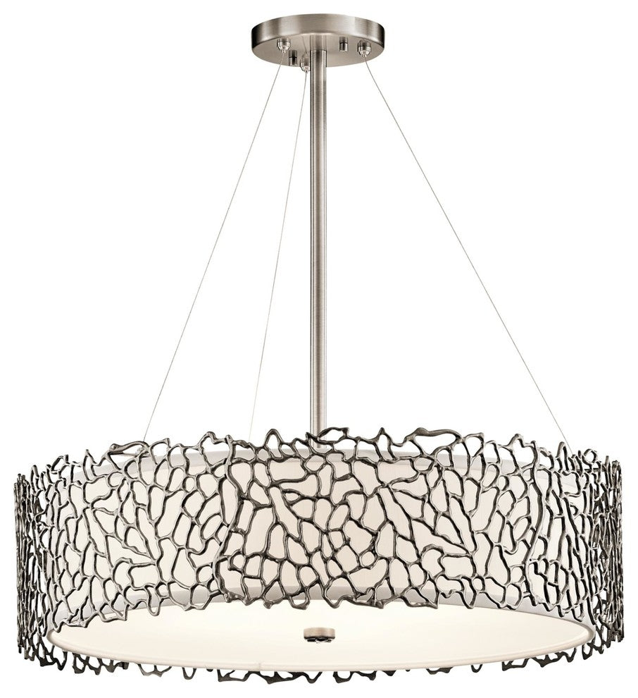 Kichler Silver Coral Four Light Chandelier 43347CLP
