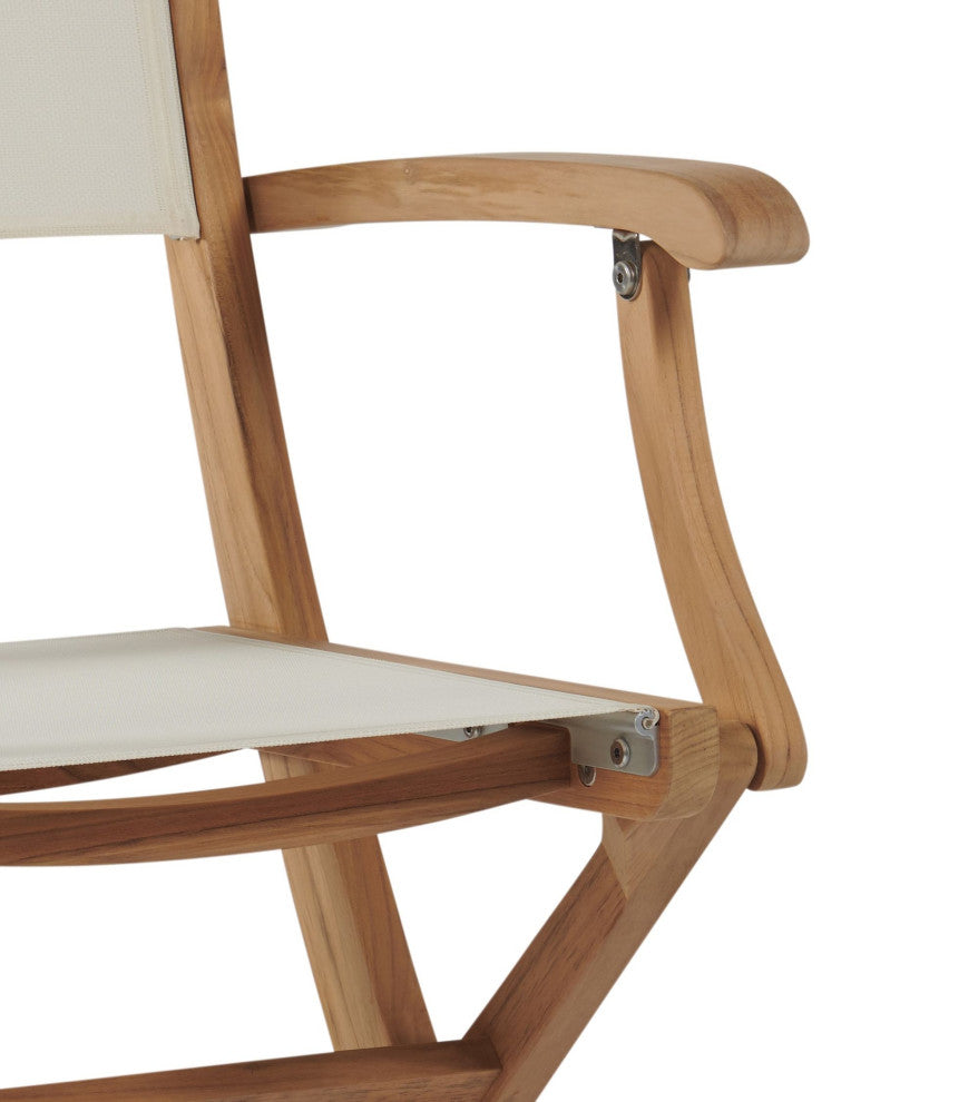 Stella Teak Outdoor Folding Armchair in White