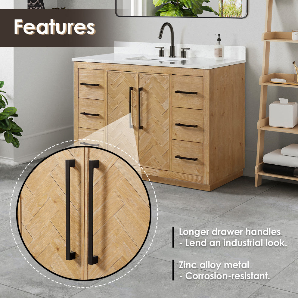 Bellavia Bath Vanity, Weathered Fir, 48", No Mirror
