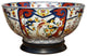 Imari Style Porcelain Bowl With Stand 14"