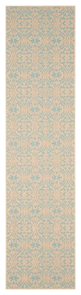 Safavieh Palm Beach 9' X 12' Hand Woven Rug in Natural and Turquoise
