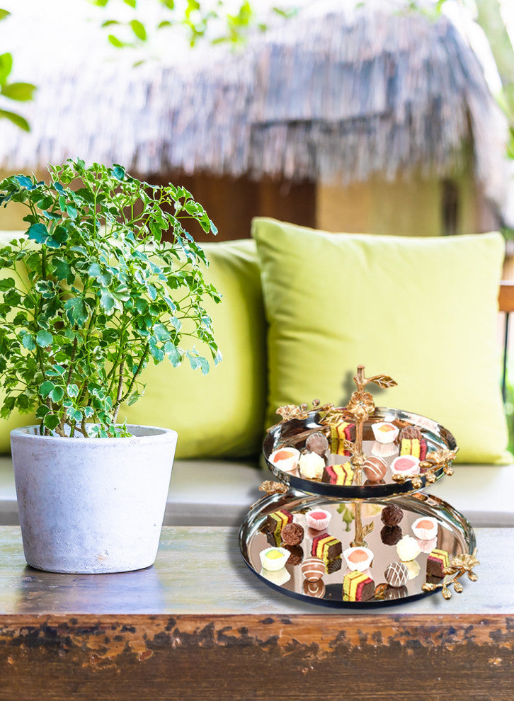 Orchid Stem Double Tier Etagere