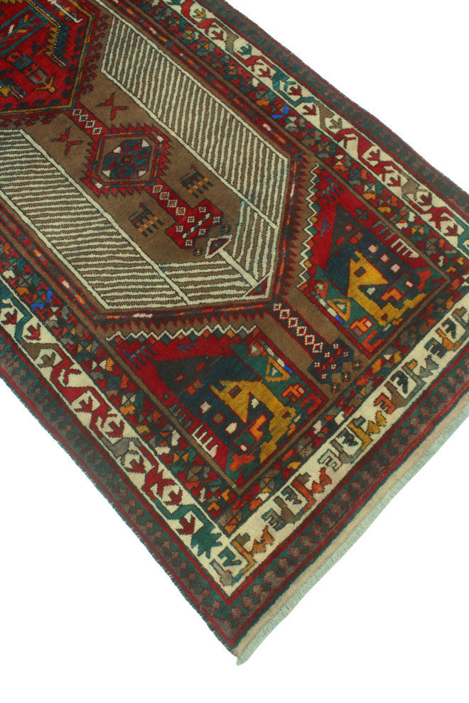 Fine Vintage Distressed Artemia Rust/Ivory Runner, 3'1x8'1