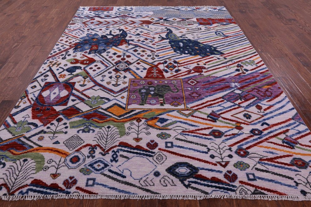 8' 1" X 10' 2" Moroccan Hand-Knotted Wool Rug - Q15859