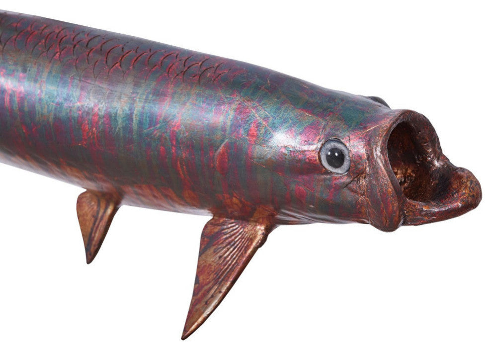 Tarpon Fish Wall Sculpture, Copper Patina
