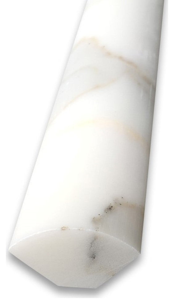 Calacatta Gold Marble Round Covering Edge Pencil Liner Trim Molding, 1 piece