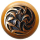 Tiger-Lily Maple Wood Knob, Antique-Style Copper