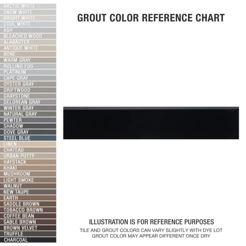 Battiscopa Glossy Black 3-1/8" x 17-3/4" Ceramic Wall Tile Trim, Glossy Blk